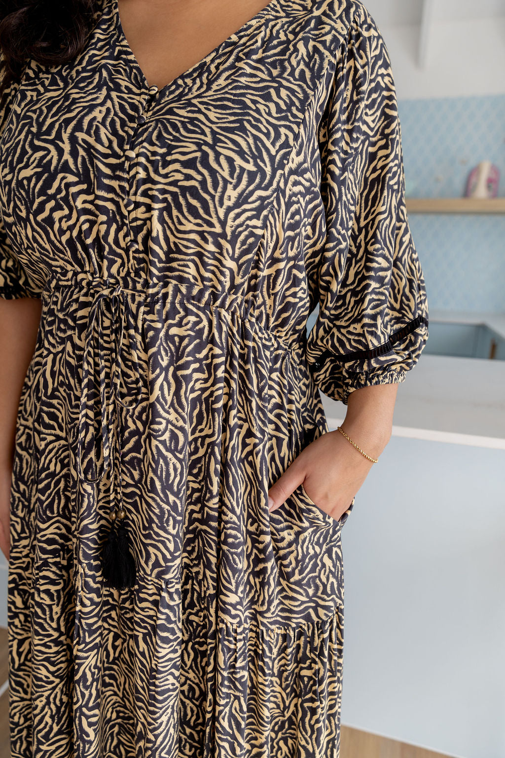 Addison Maxi Dress in Zebra