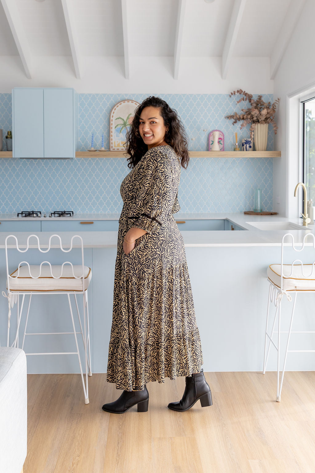 Addison Maxi Dress in Zebra