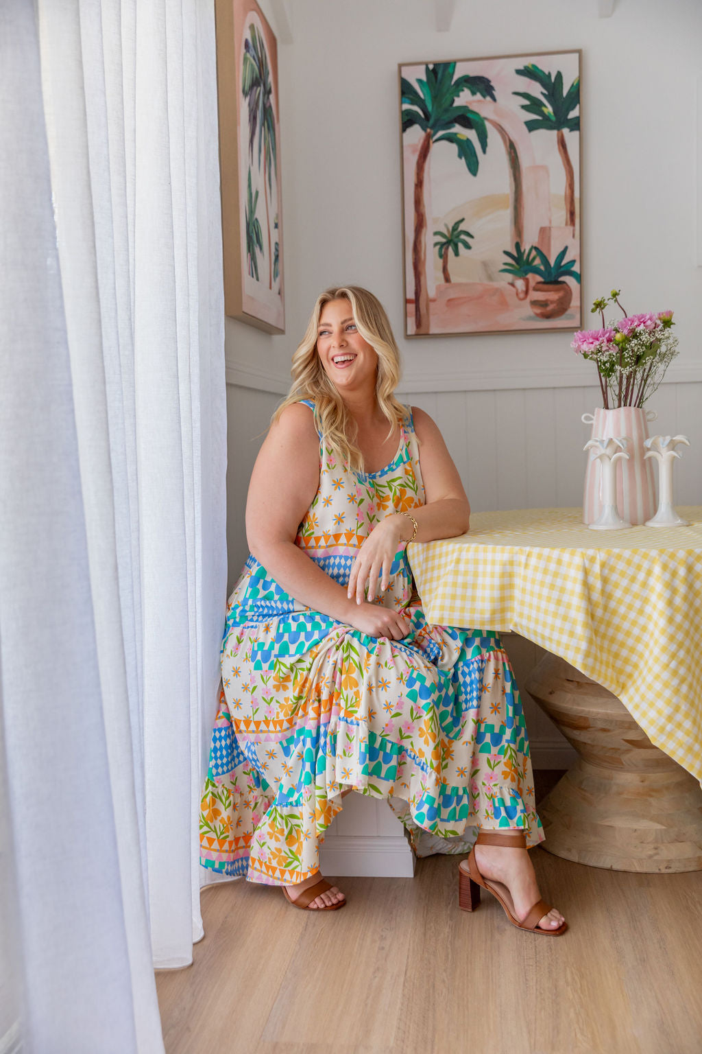 Riley Maxi Dress in Patch Garden