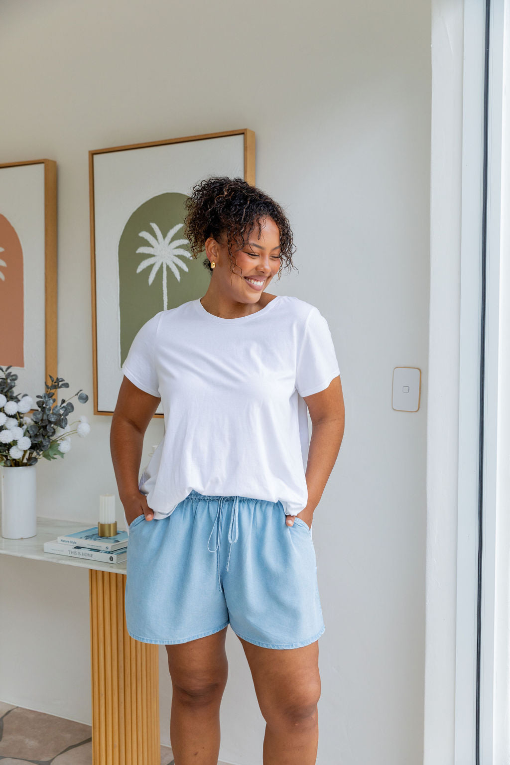 Stace Short in Light Blue