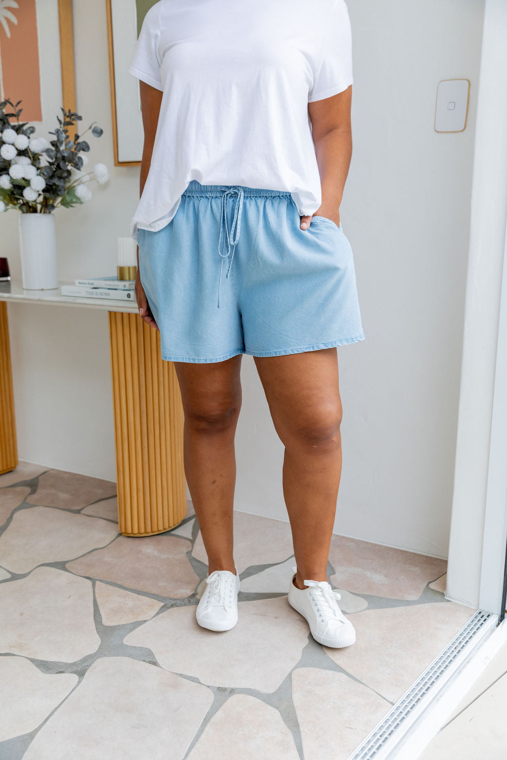 Stace Short in Light Blue