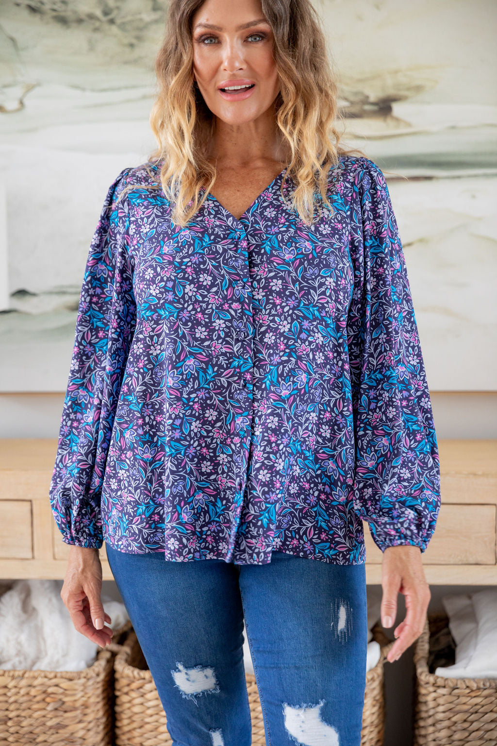 Winona Long Sleeve Blouse in Jasmine