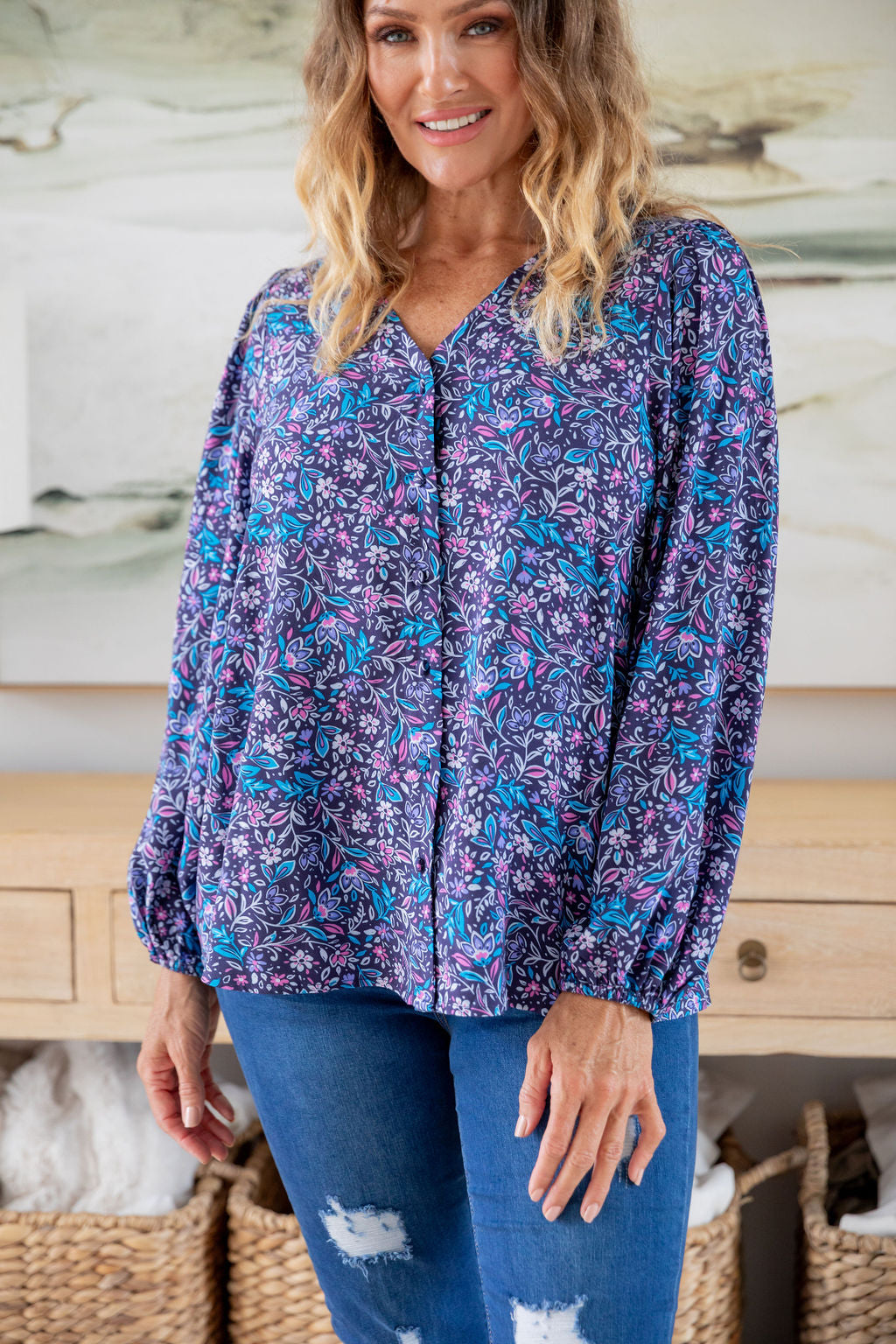 Winona Long Sleeve Blouse in Jasmine