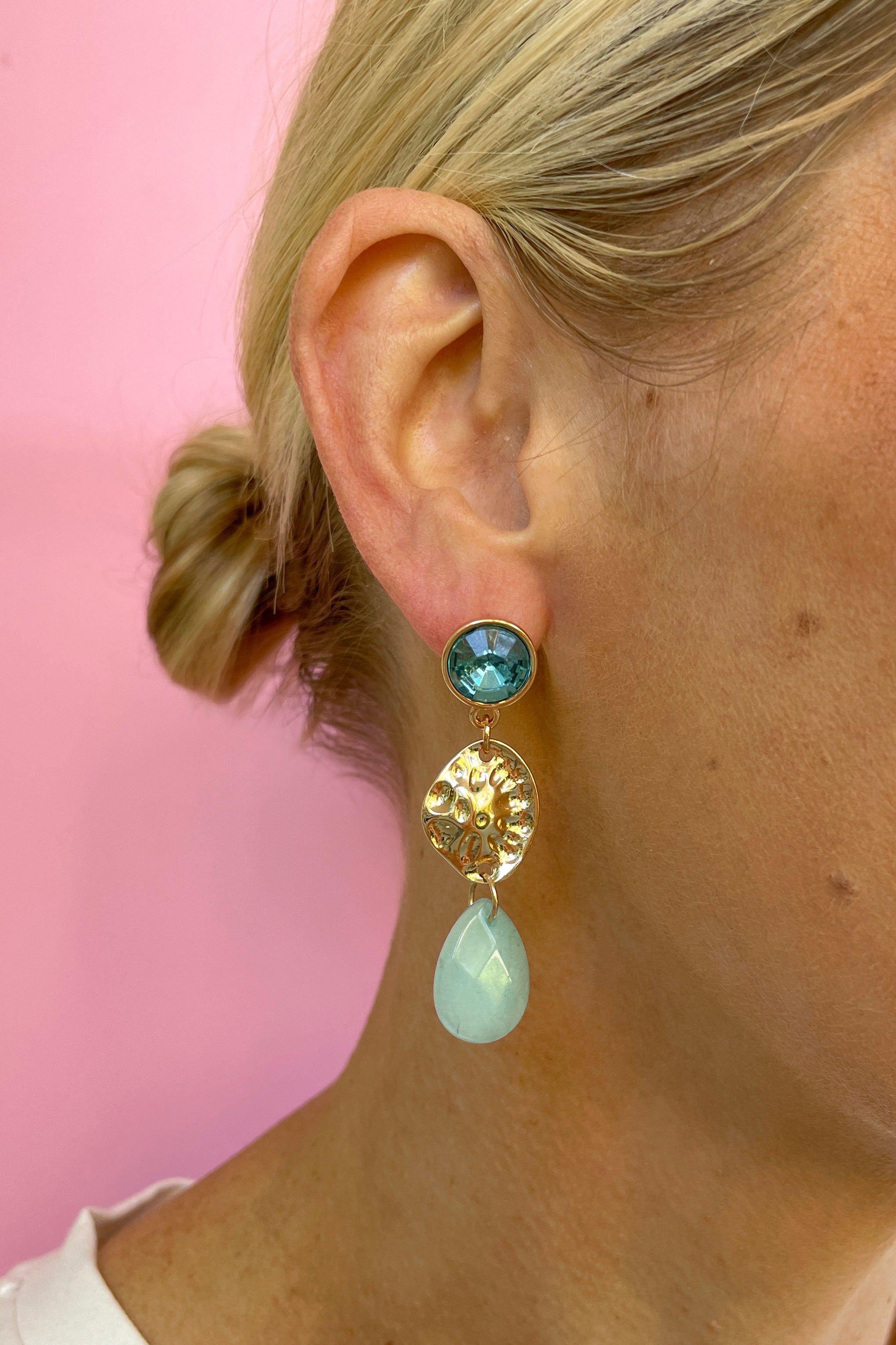 Blue & Gold Drop Earrings
