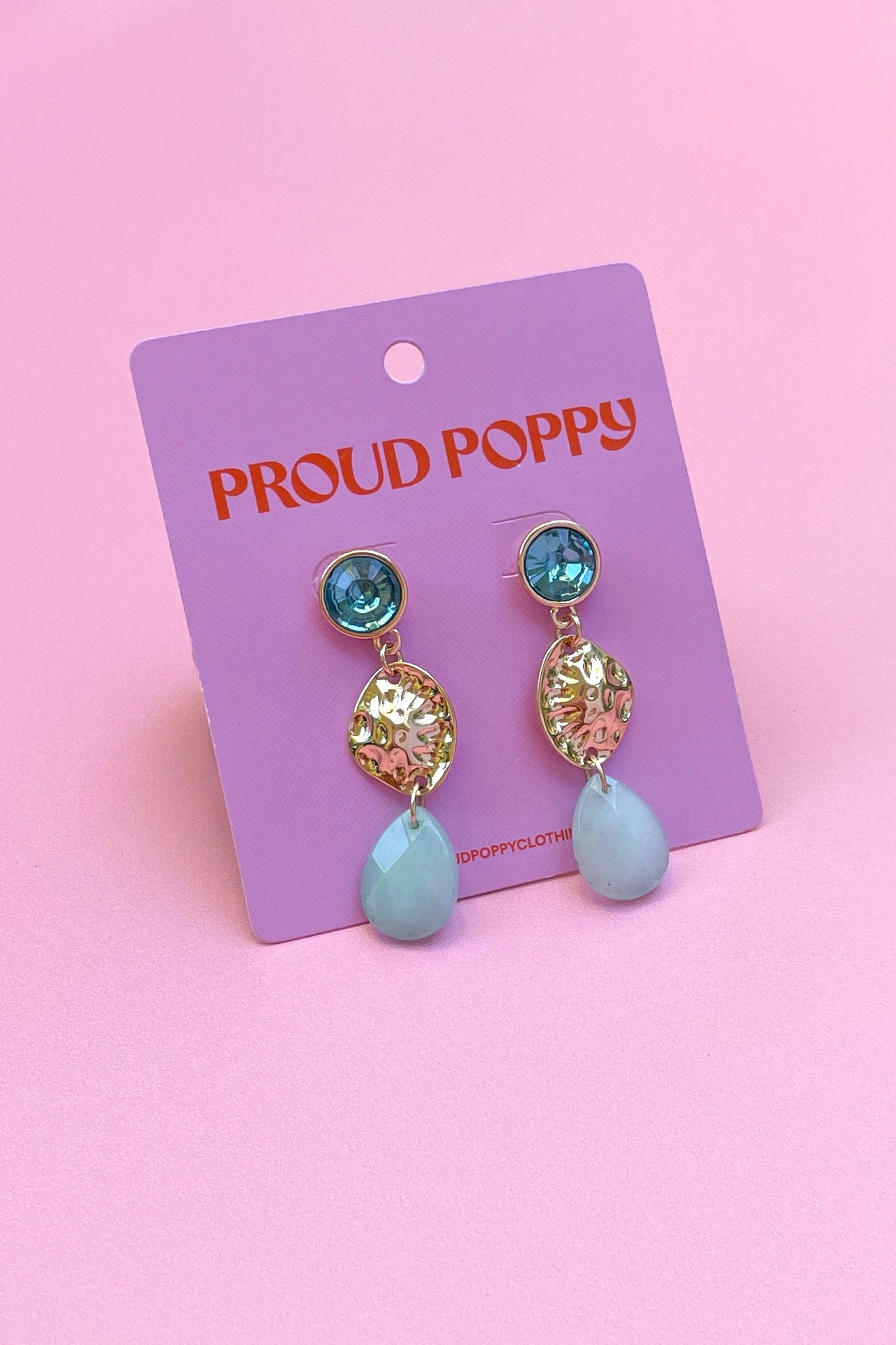 Blue & Gold Drop Earrings