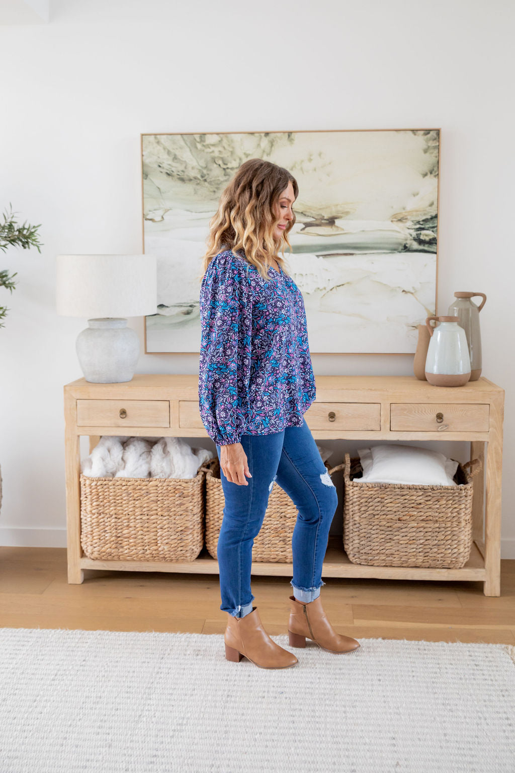 Winona Long Sleeve Blouse in Jasmine