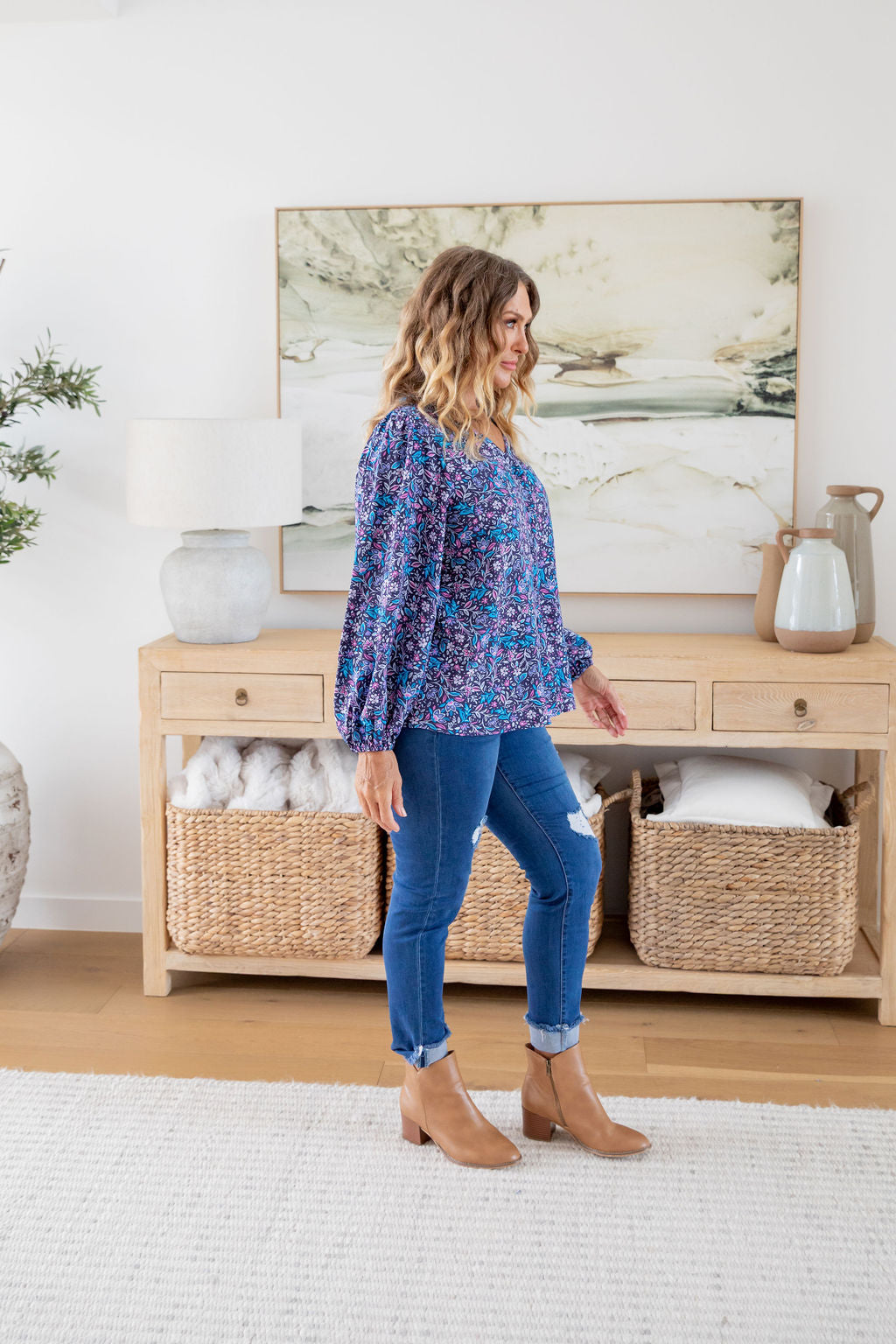 Winona Long Sleeve Blouse in Jasmine