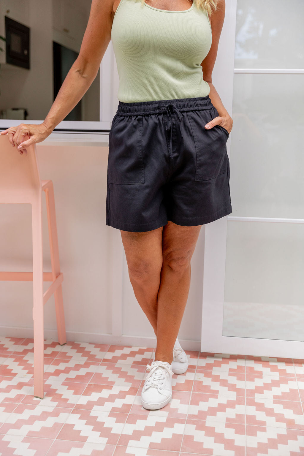 Twill Shorts in Black