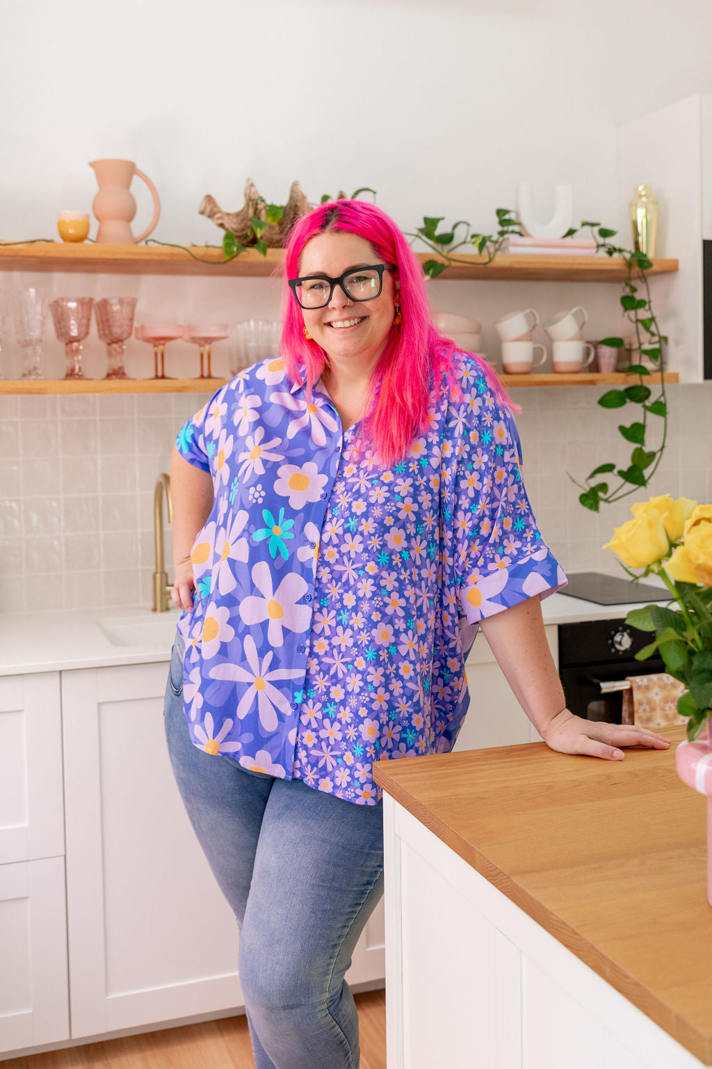 Tammin Shirt in Lilac Daisies