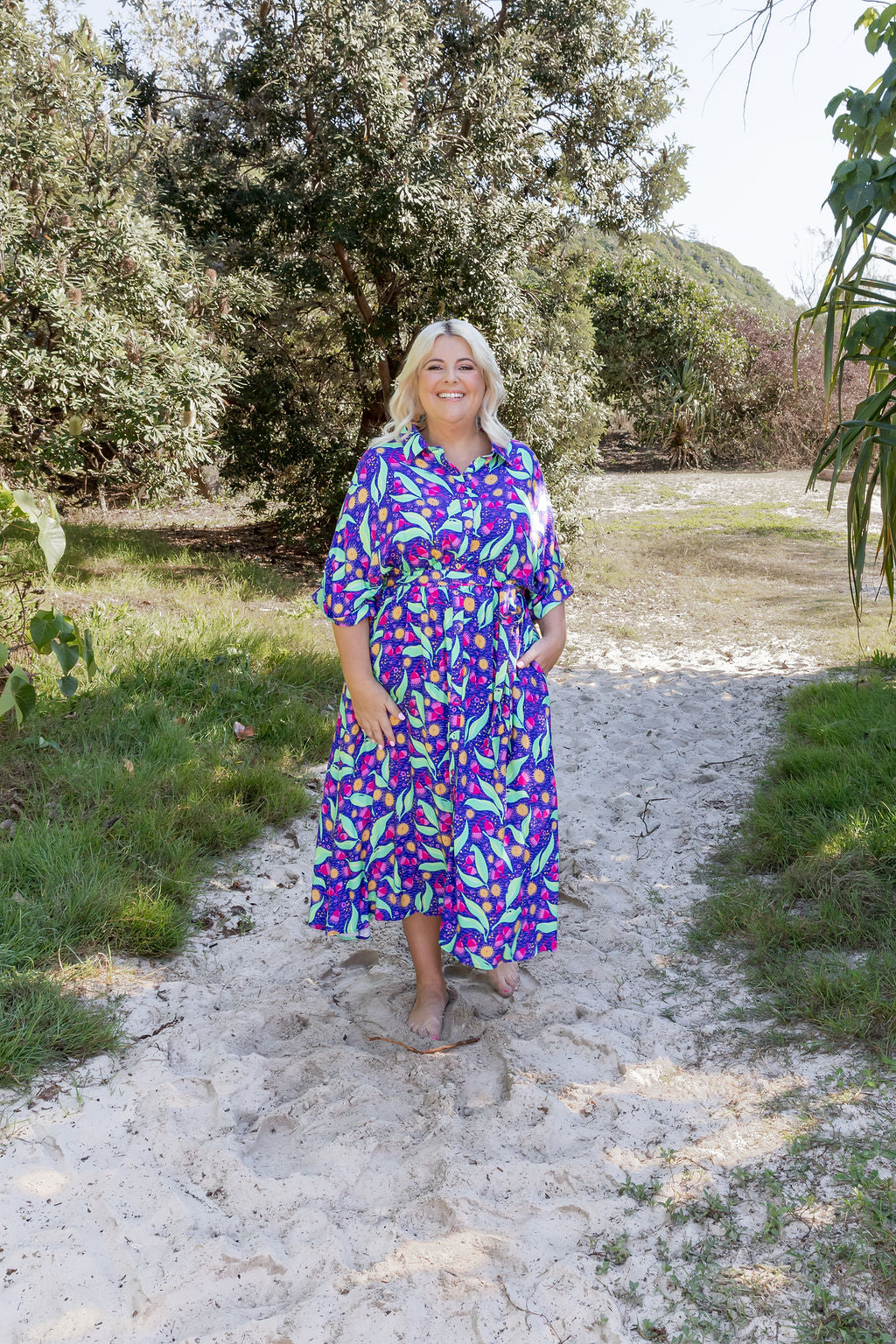 Maddy Midi Dress in Gumnuts