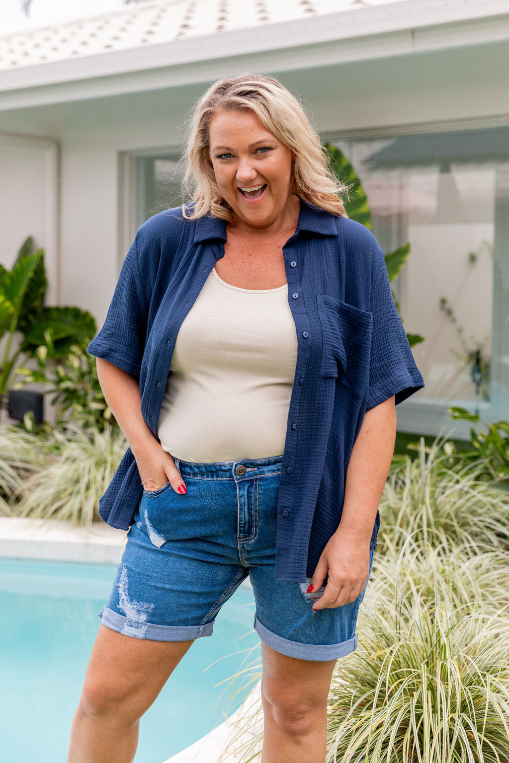 Samara Shirt in Navy