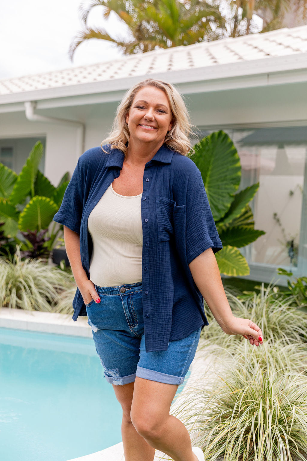Samara Shirt in Navy