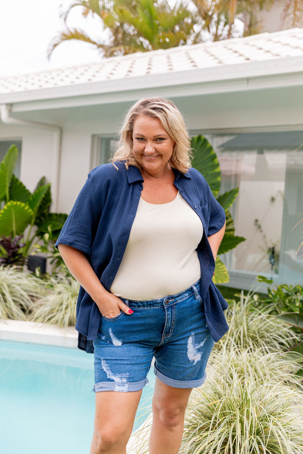 Samara Shirt in Navy