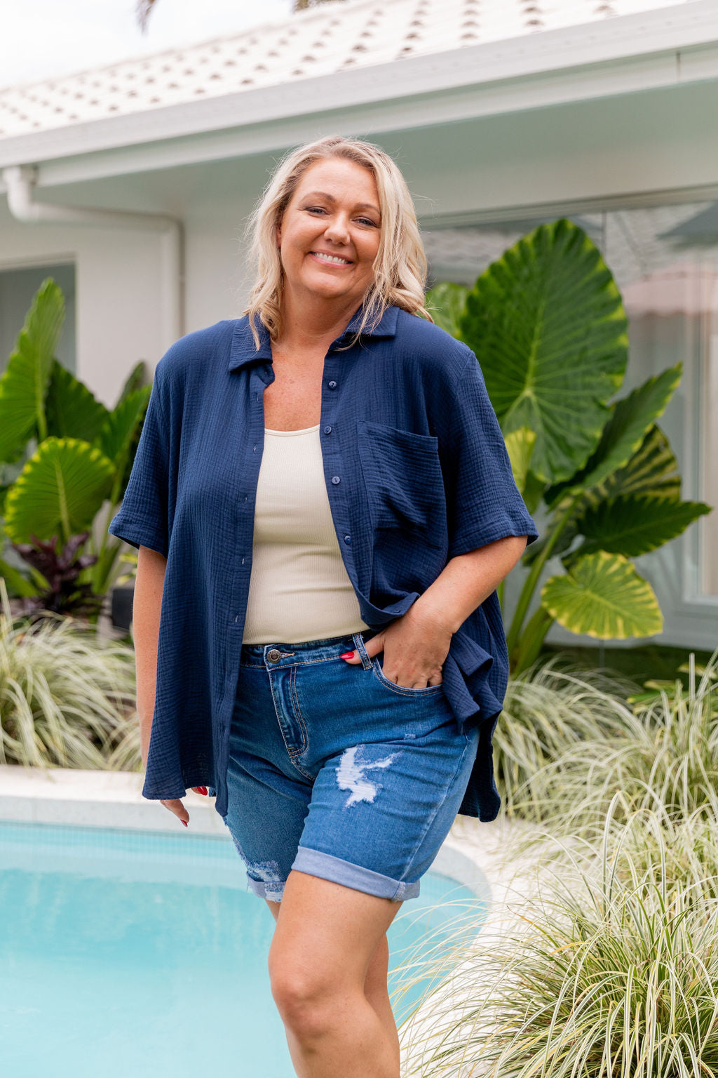 Samara Shirt in Navy