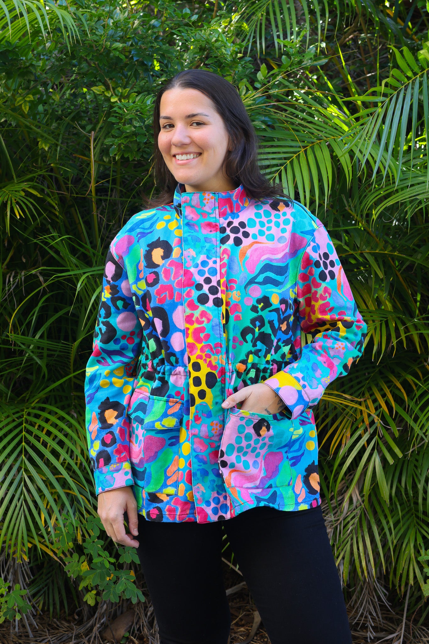 Lakey Jacket in Electric Leopard by Kasey Rainbow