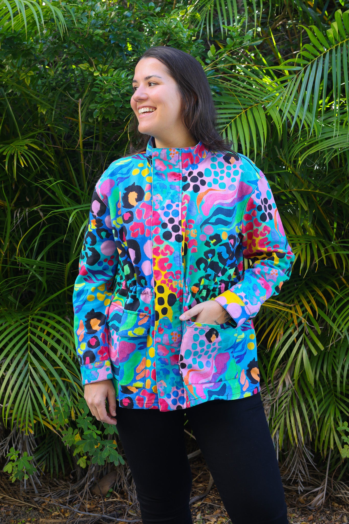Lakey Jacket in Electric Leopard by Kasey Rainbow