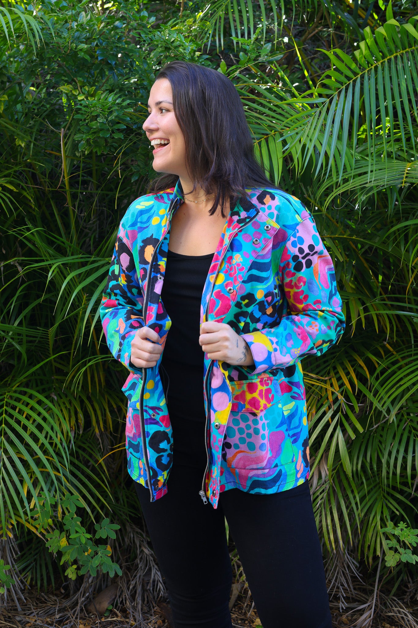 Lakey Jacket in Electric Leopard by Kasey Rainbow