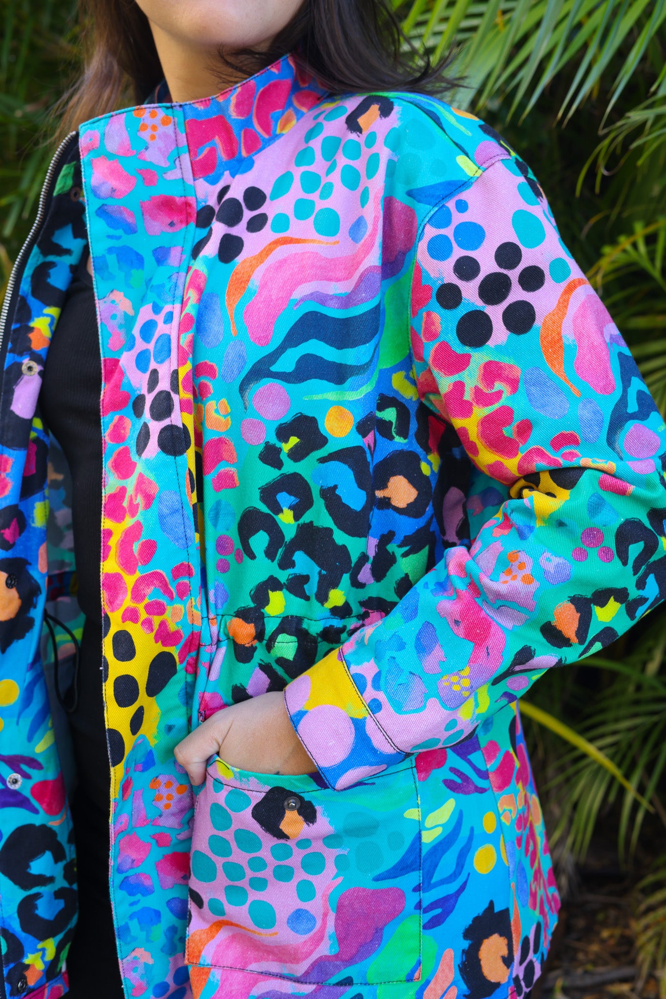 Lakey Jacket in Electric Leopard by Kasey Rainbow