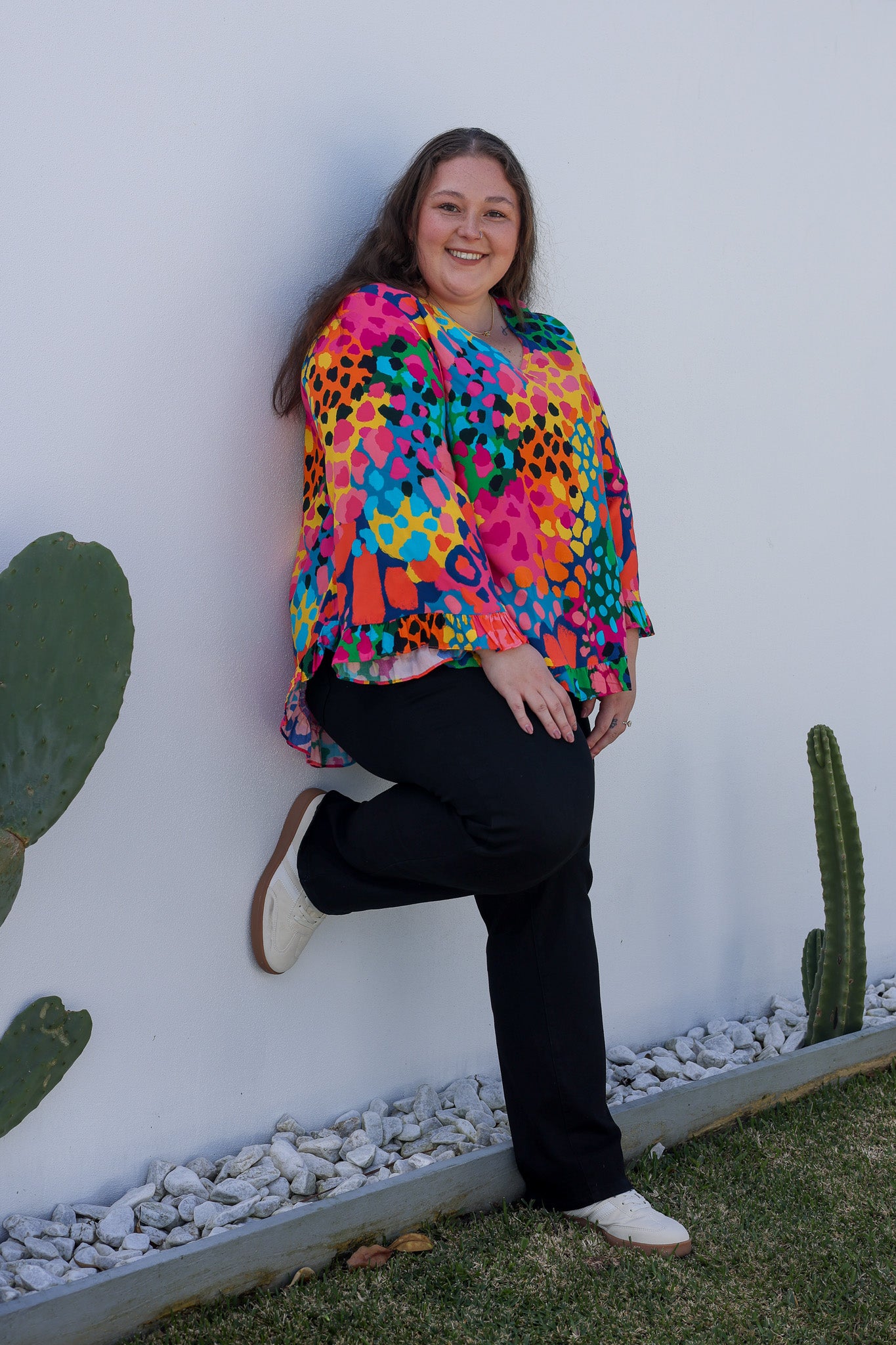 Natalie Long Sleeve Top in Alfie by Kasey Rainbow