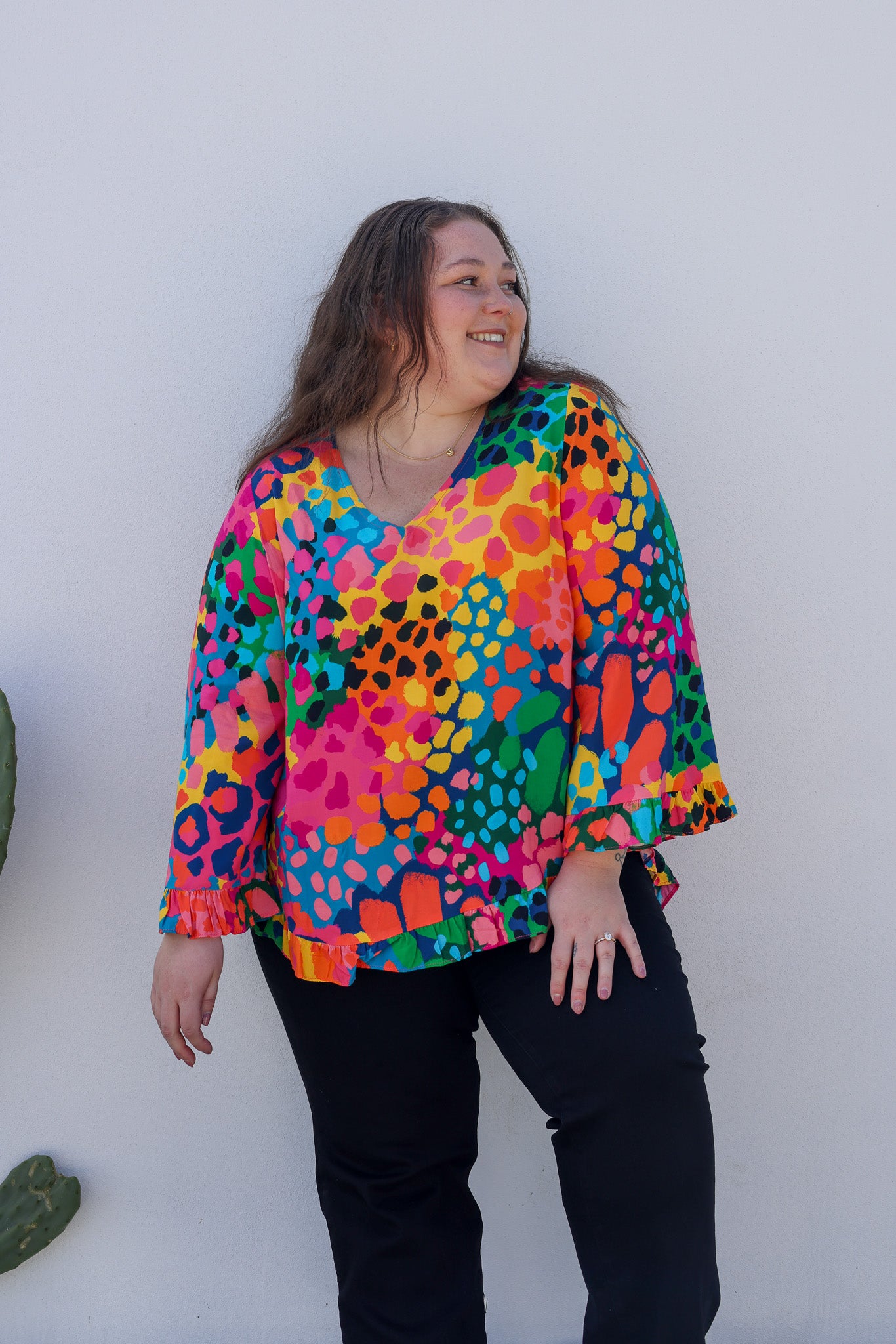 Natalie Long Sleeve Top in Alfie by Kasey Rainbow