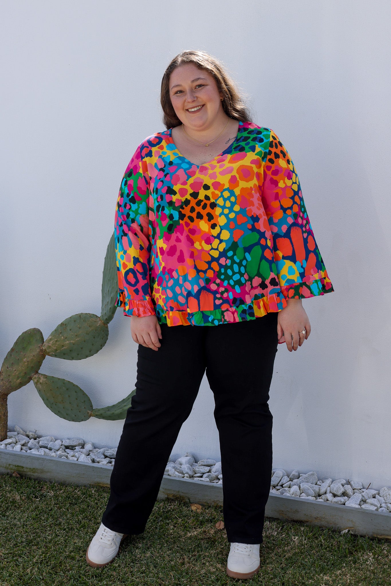 Natalie Long Sleeve Top in Alfie by Kasey Rainbow