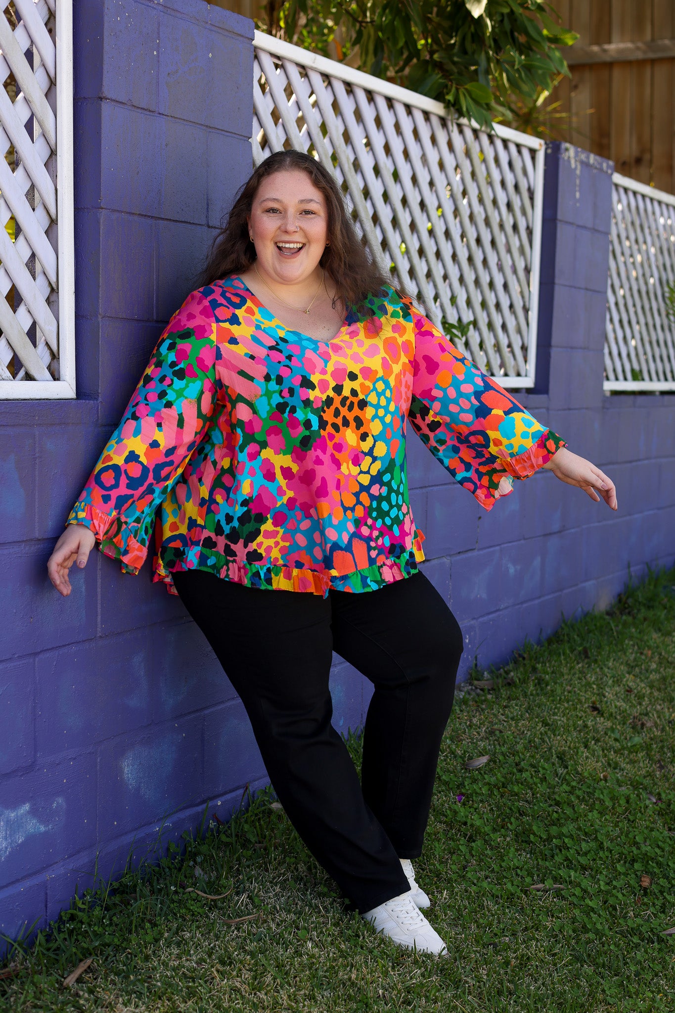 Natalie Long Sleeve Top in Alfie by Kasey Rainbow