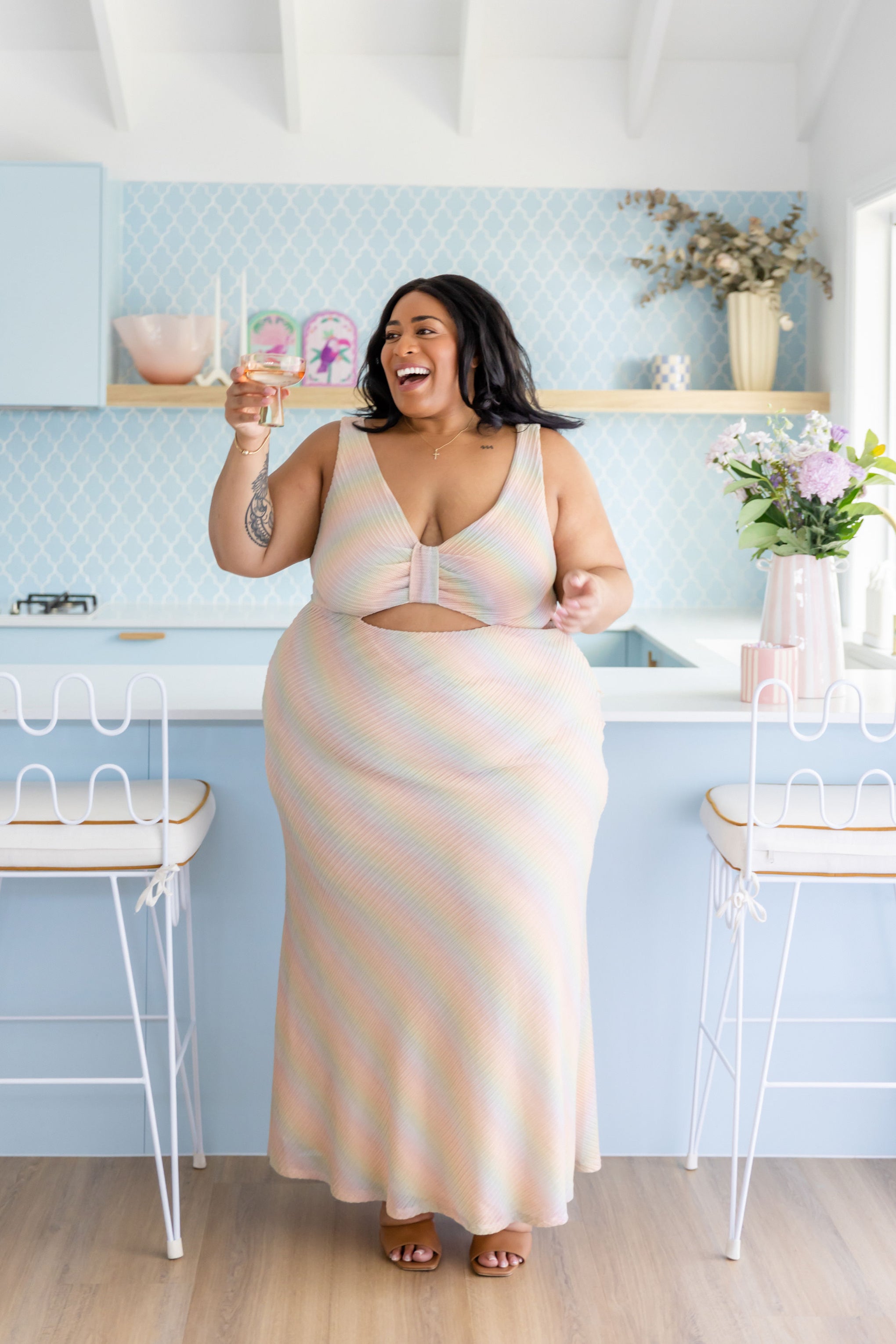Tallulah Maxi Dress in Metallic Rainbow