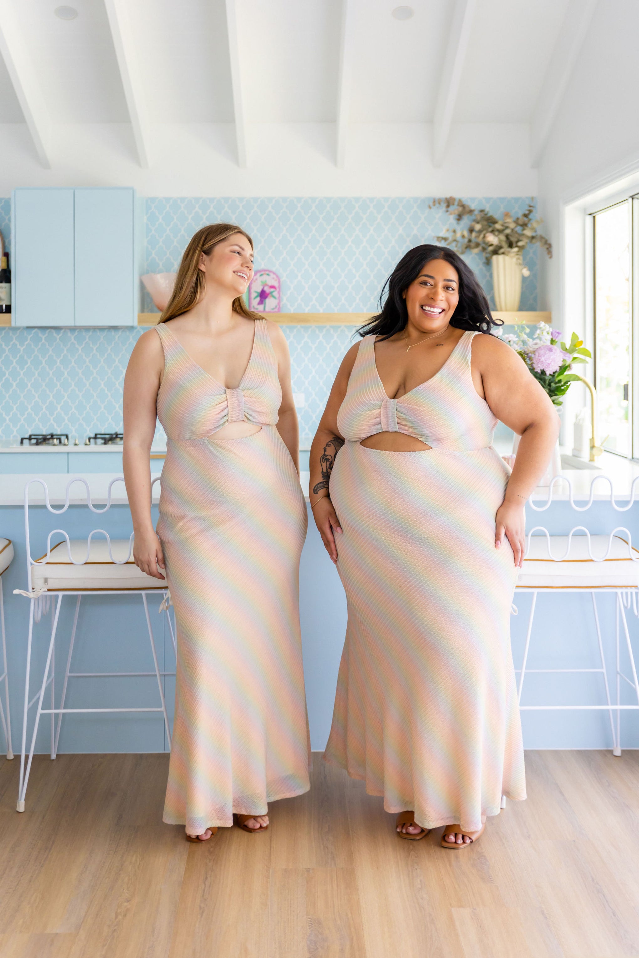 Tallulah Maxi Dress in Metallic Rainbow