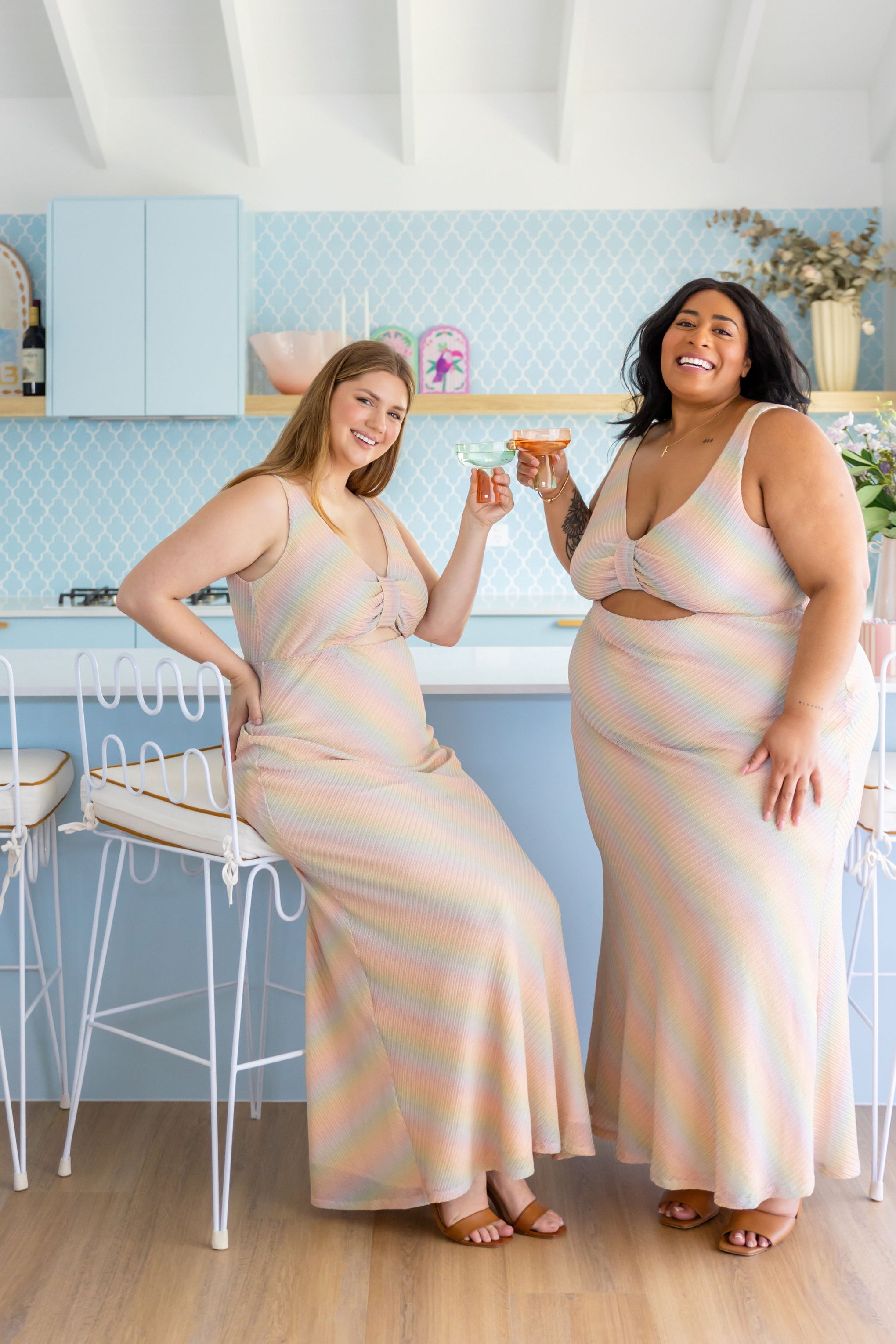 Tallulah Maxi Dress in Metallic Rainbow
