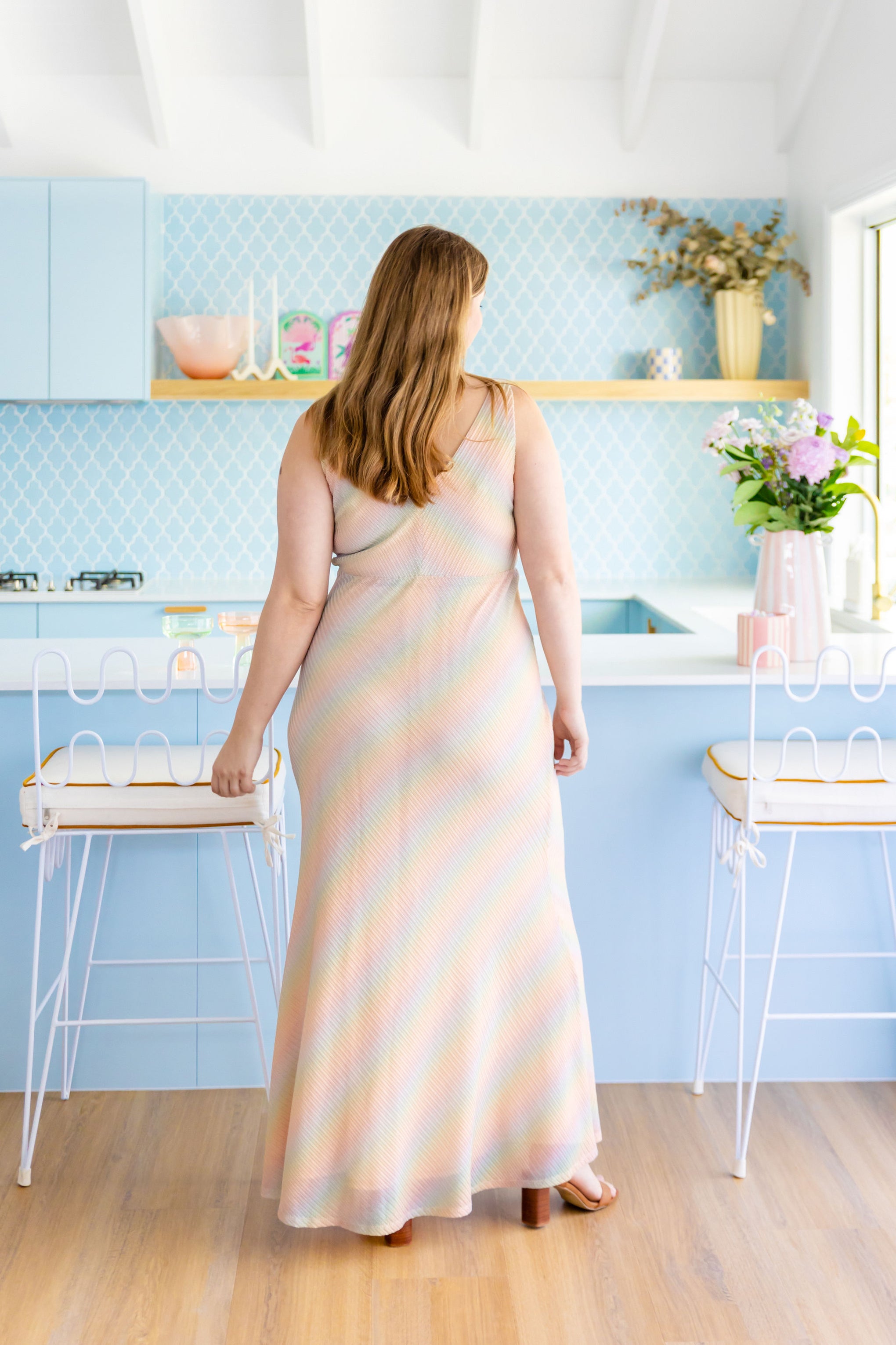Tallulah Maxi Dress in Metallic Rainbow