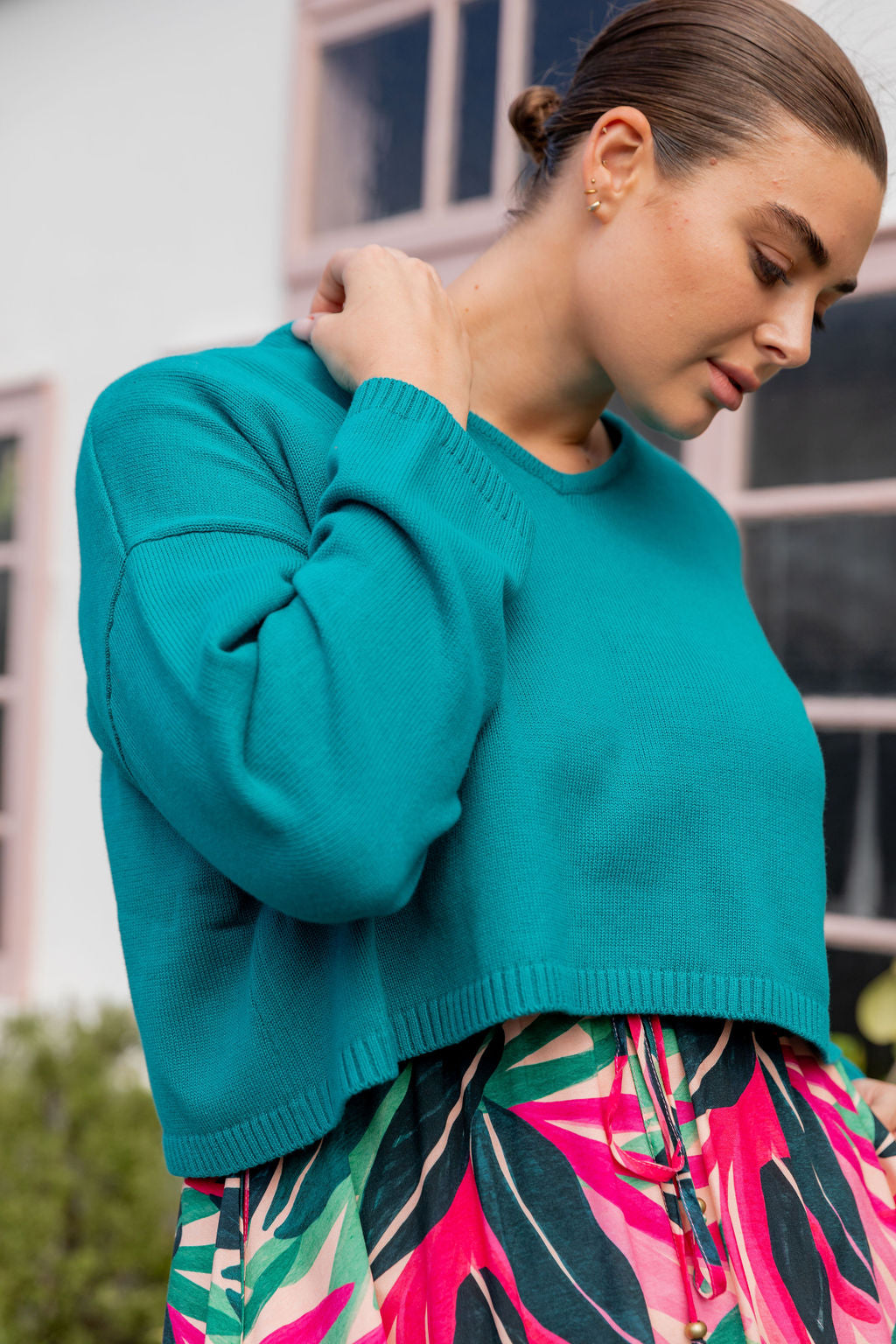 Blakely Crop Knit In Green