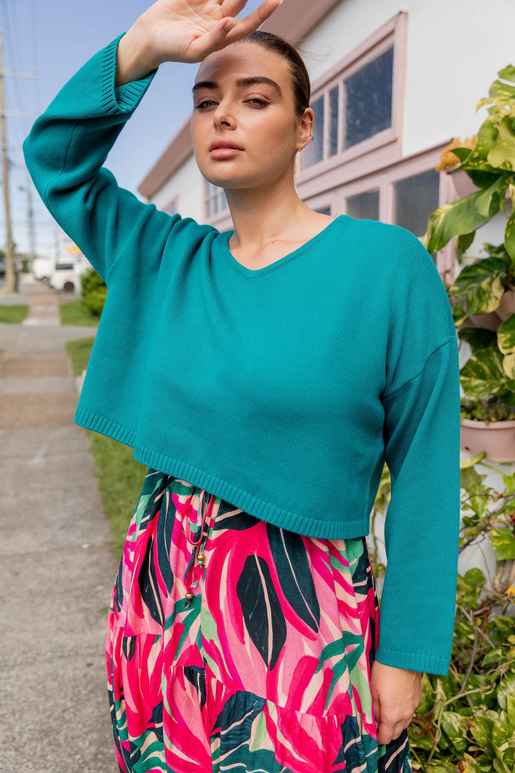 Blakely Crop Knit In Green