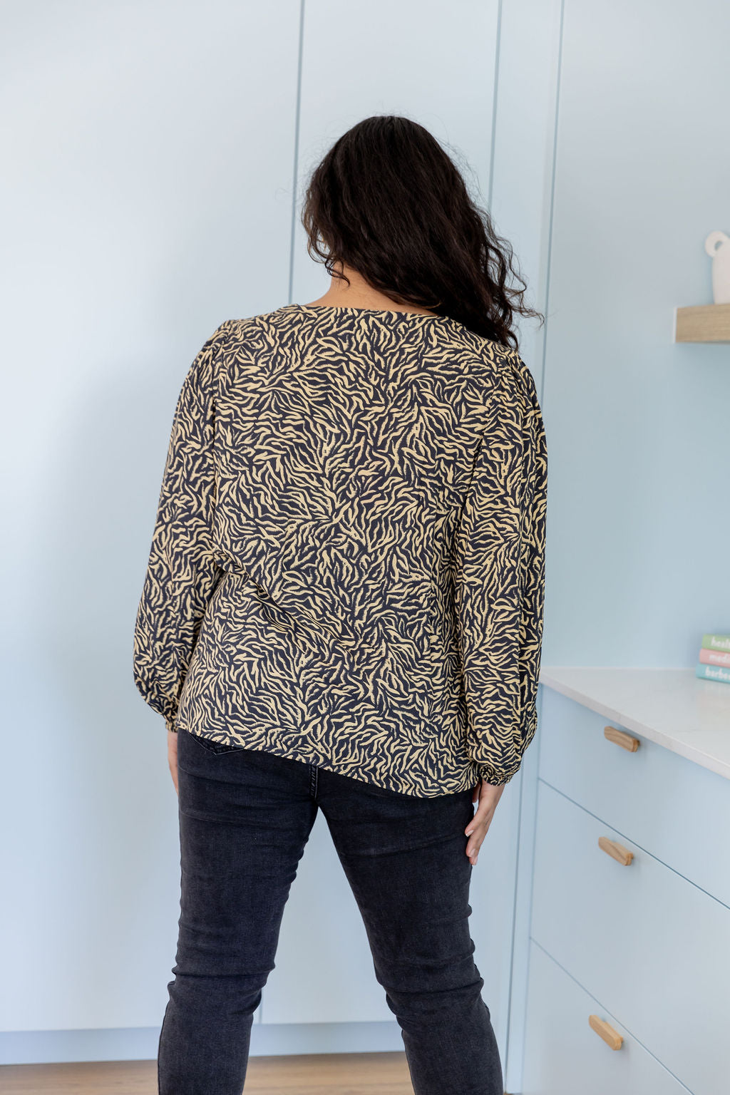 Winona Long Sleeve Blouse in Zebra