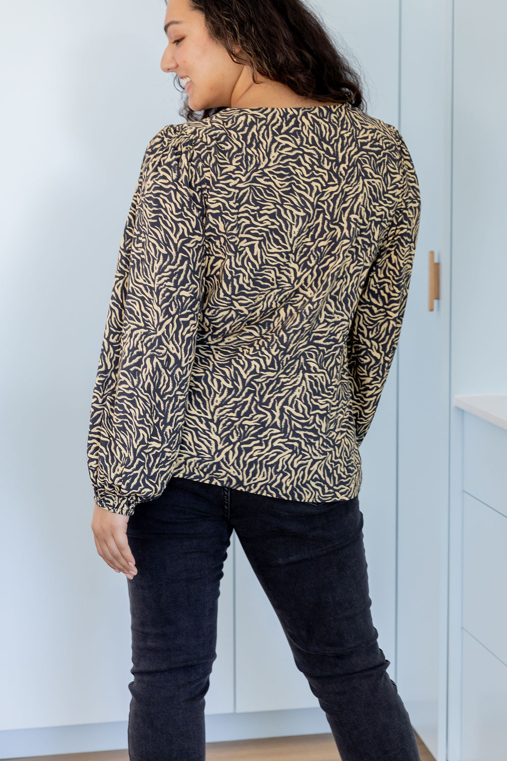 Winona Long Sleeve Blouse in Zebra