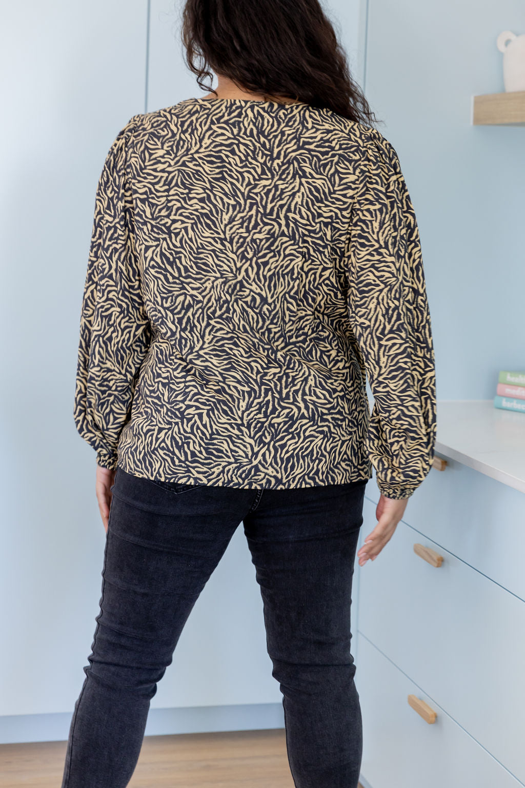 Winona Long Sleeve Blouse in Zebra