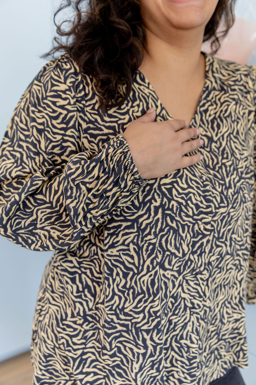 Winona Long Sleeve Blouse in Zebra