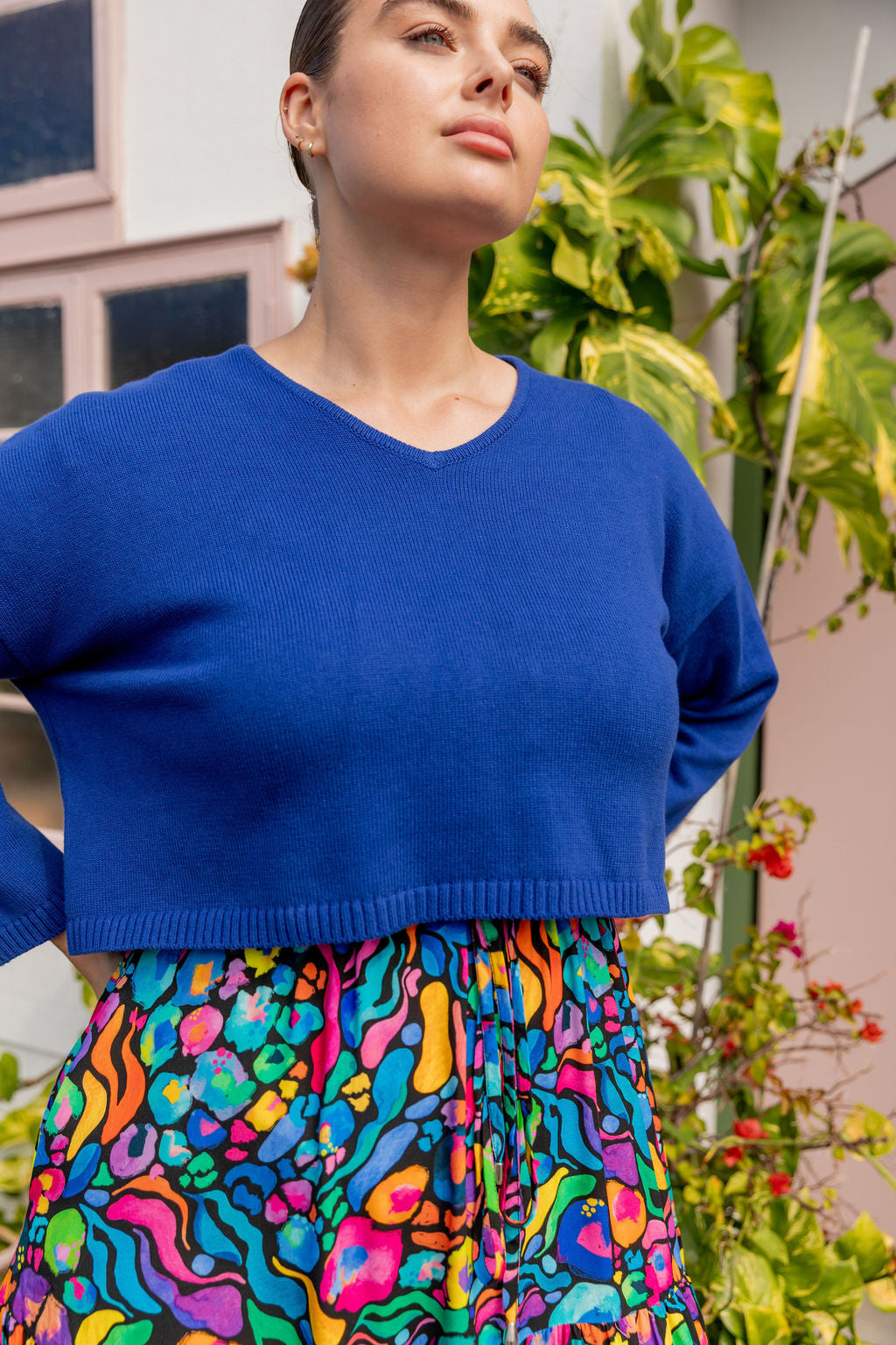 Blakely Crop Knit In Cobalt
