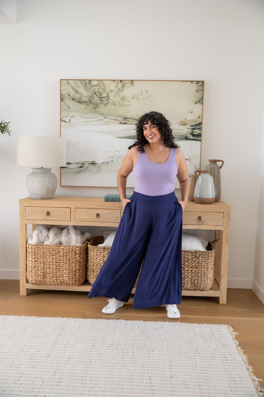Larsa Pants Petite in Navy