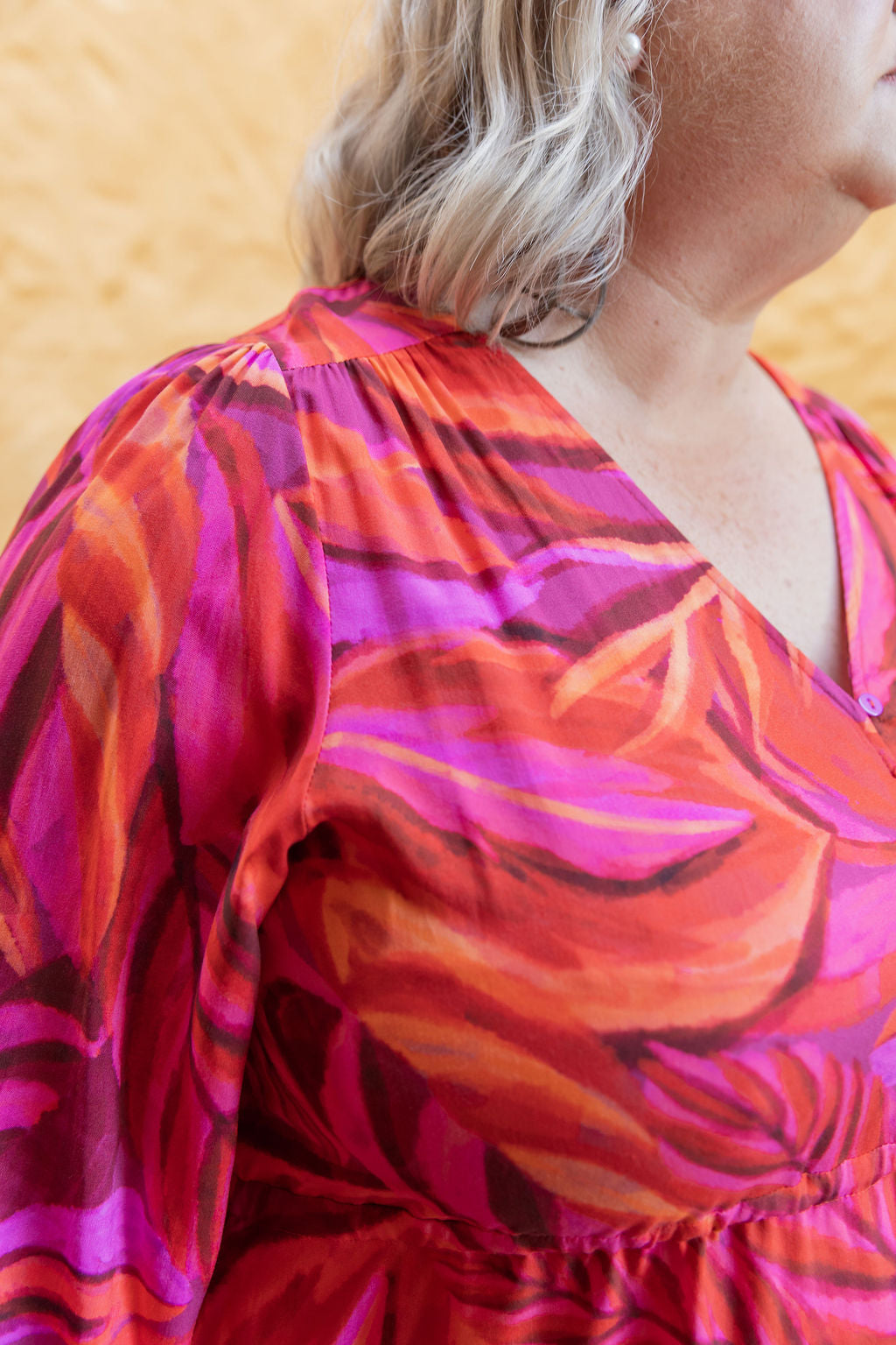 Long Sleeve Esmae Dress in Pink Forest