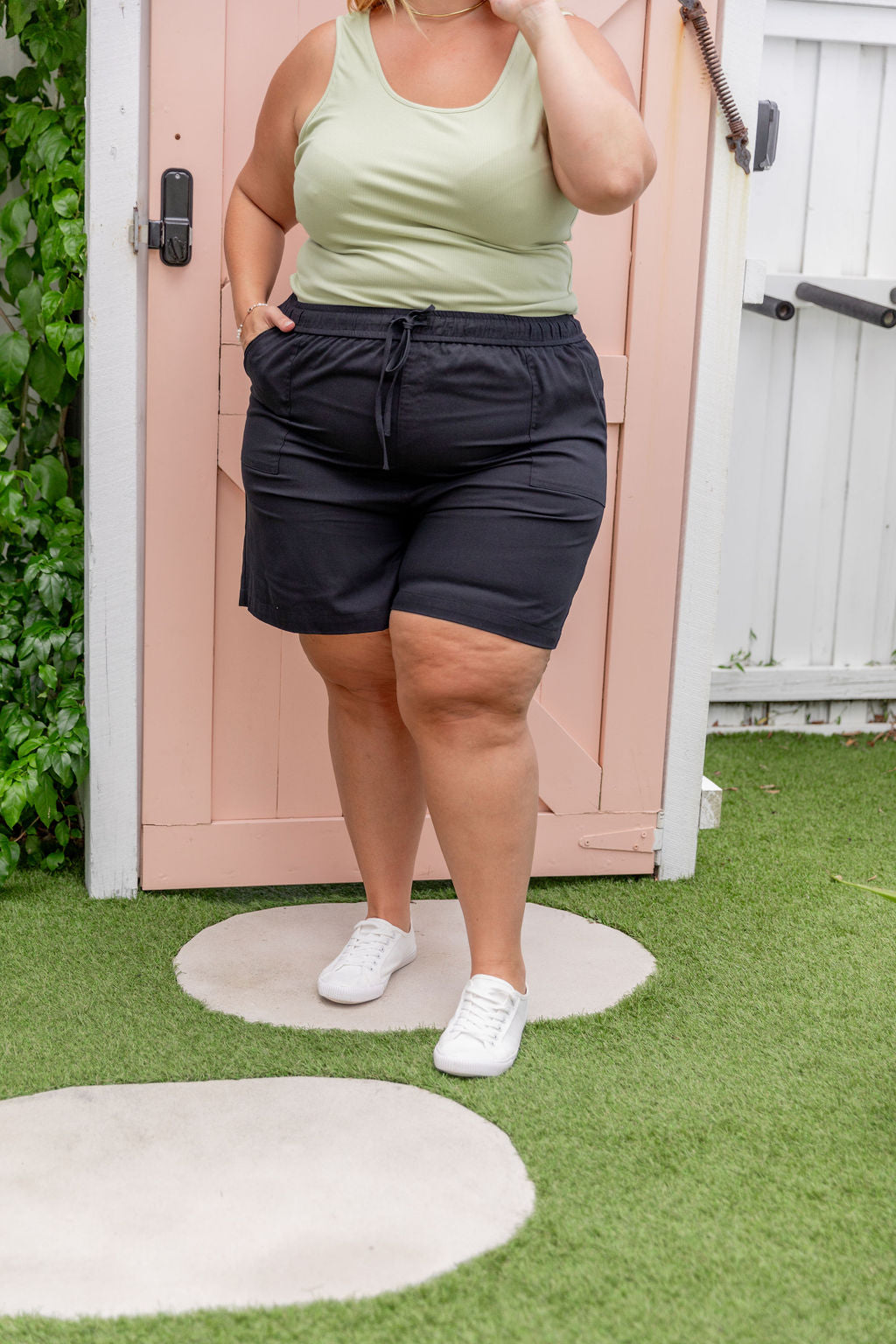 Twill Shorts in Black