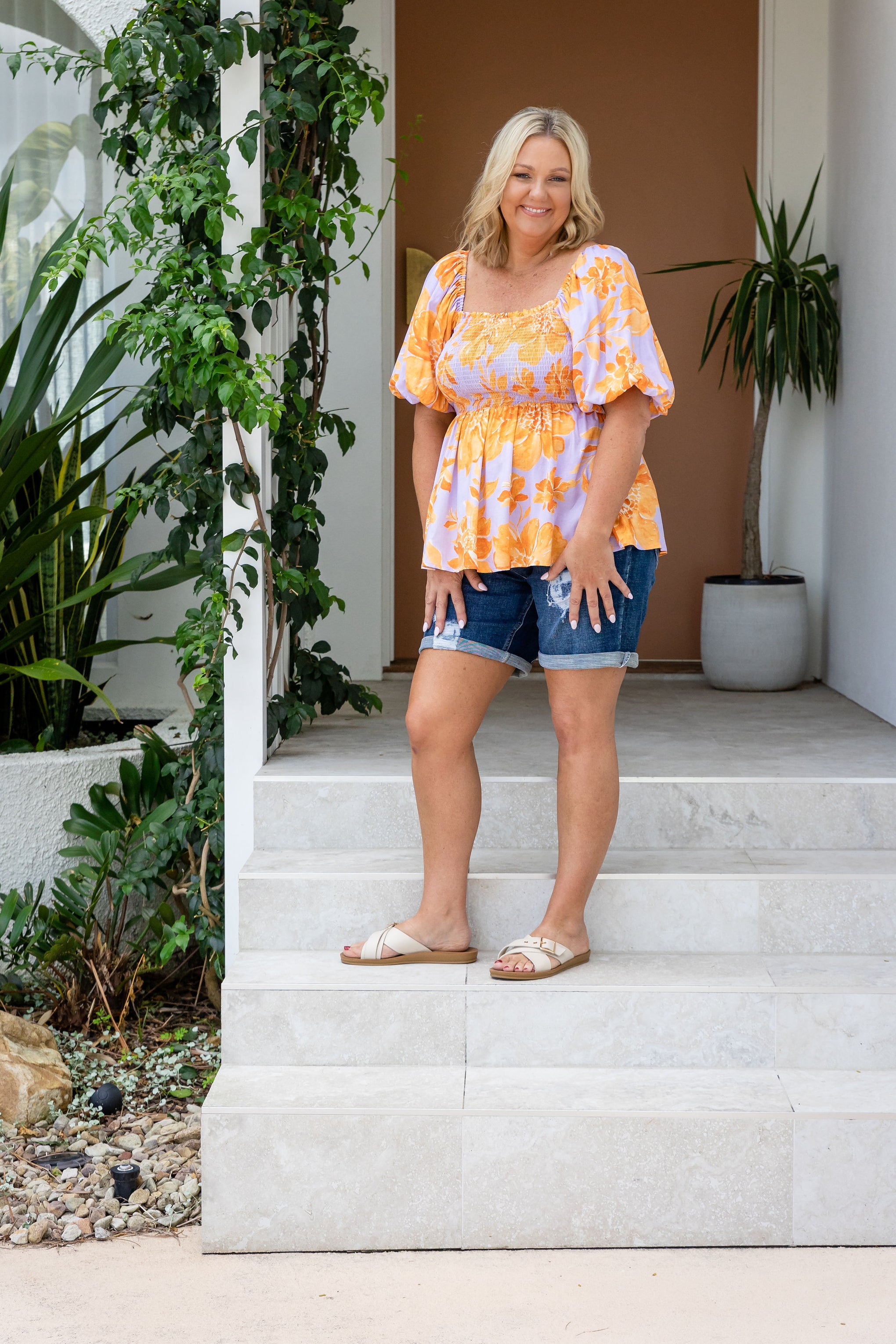 Emily Top in Honey Bloom