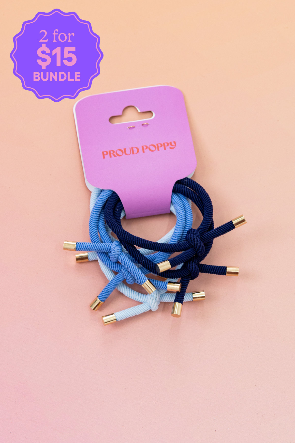 6 Pack Hair Ties in Ocean Colours