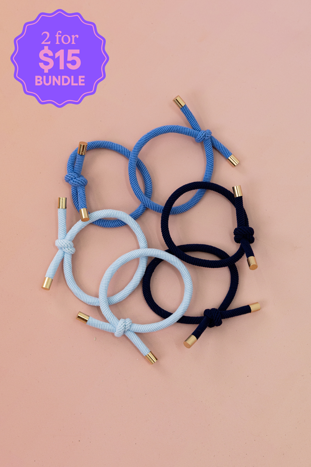 6 Pack Hair Ties in Ocean Colours