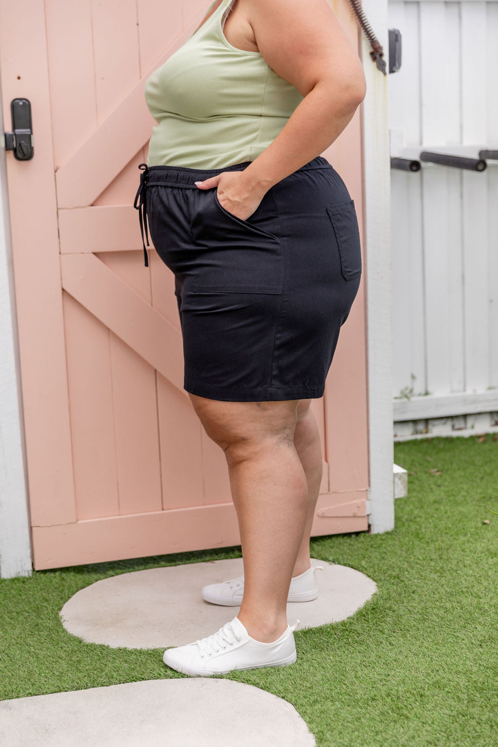 Twill Shorts in Black