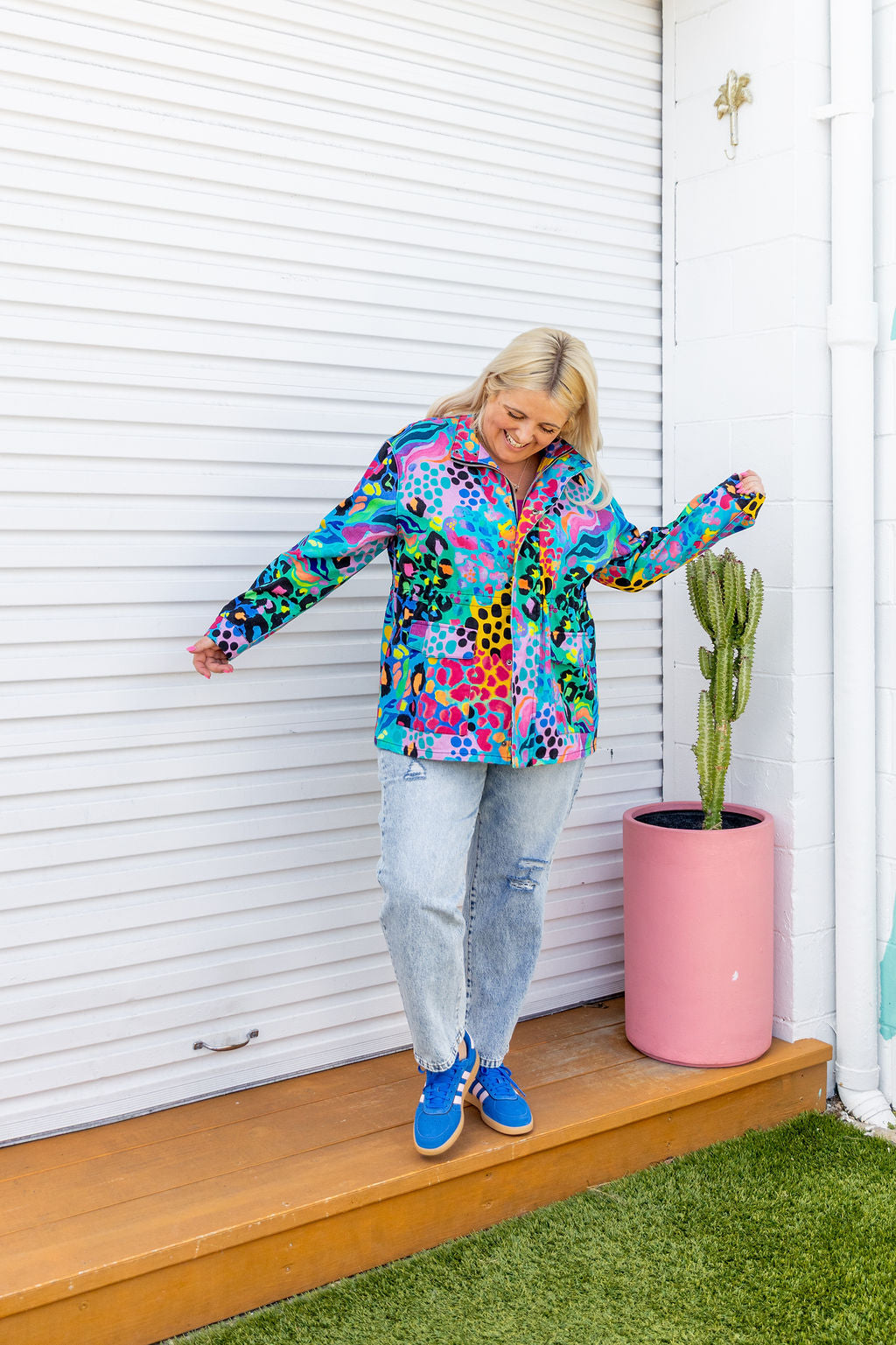 Lakey Jacket in Electric Leopard by Kasey Rainbow