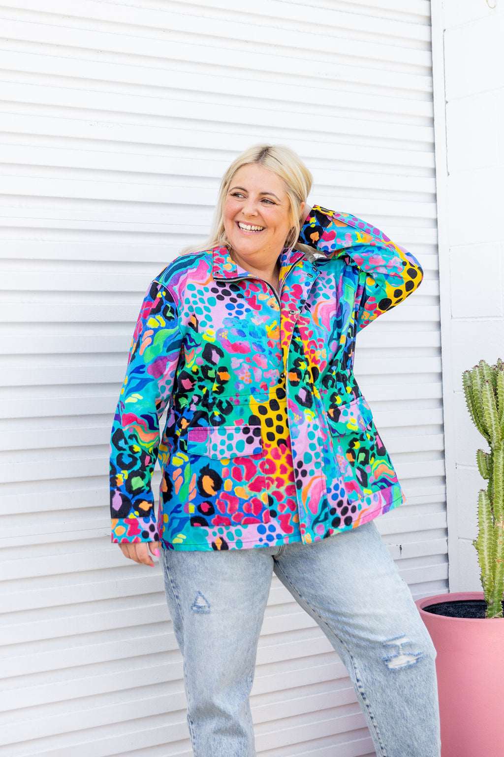 Lakey Jacket in Electric Leopard by Kasey Rainbow