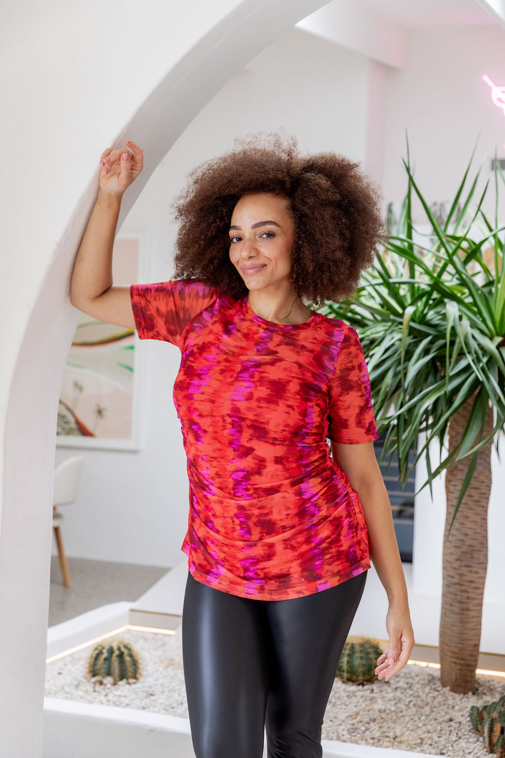Darla Mesh Top in Red