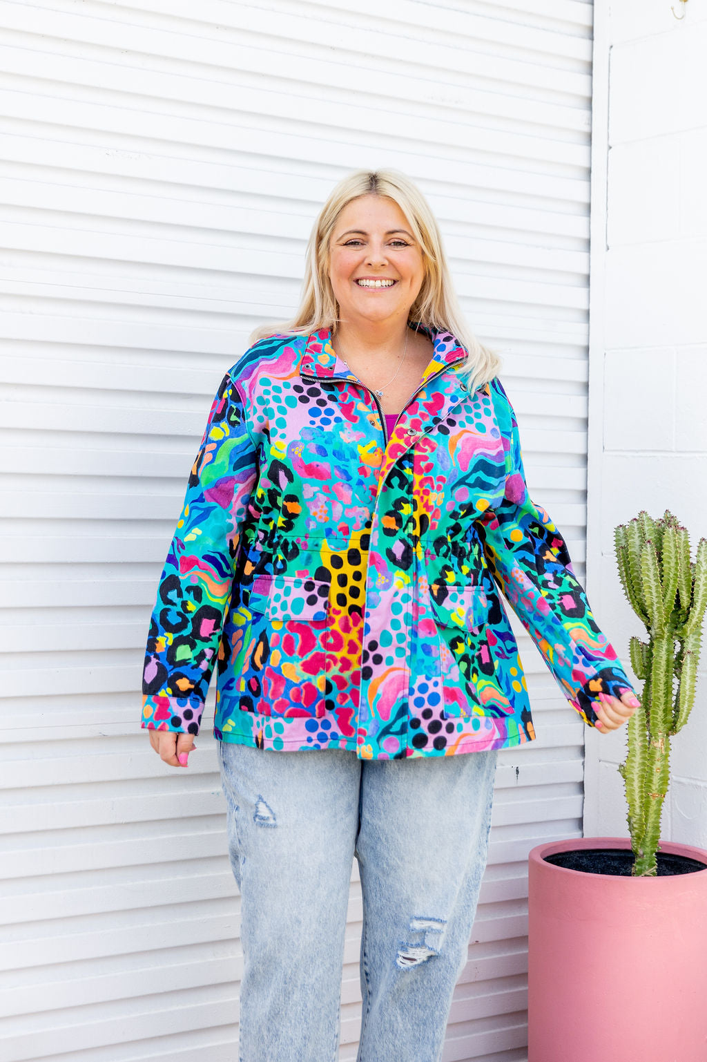 Lakey Jacket in Electric Leopard by Kasey Rainbow