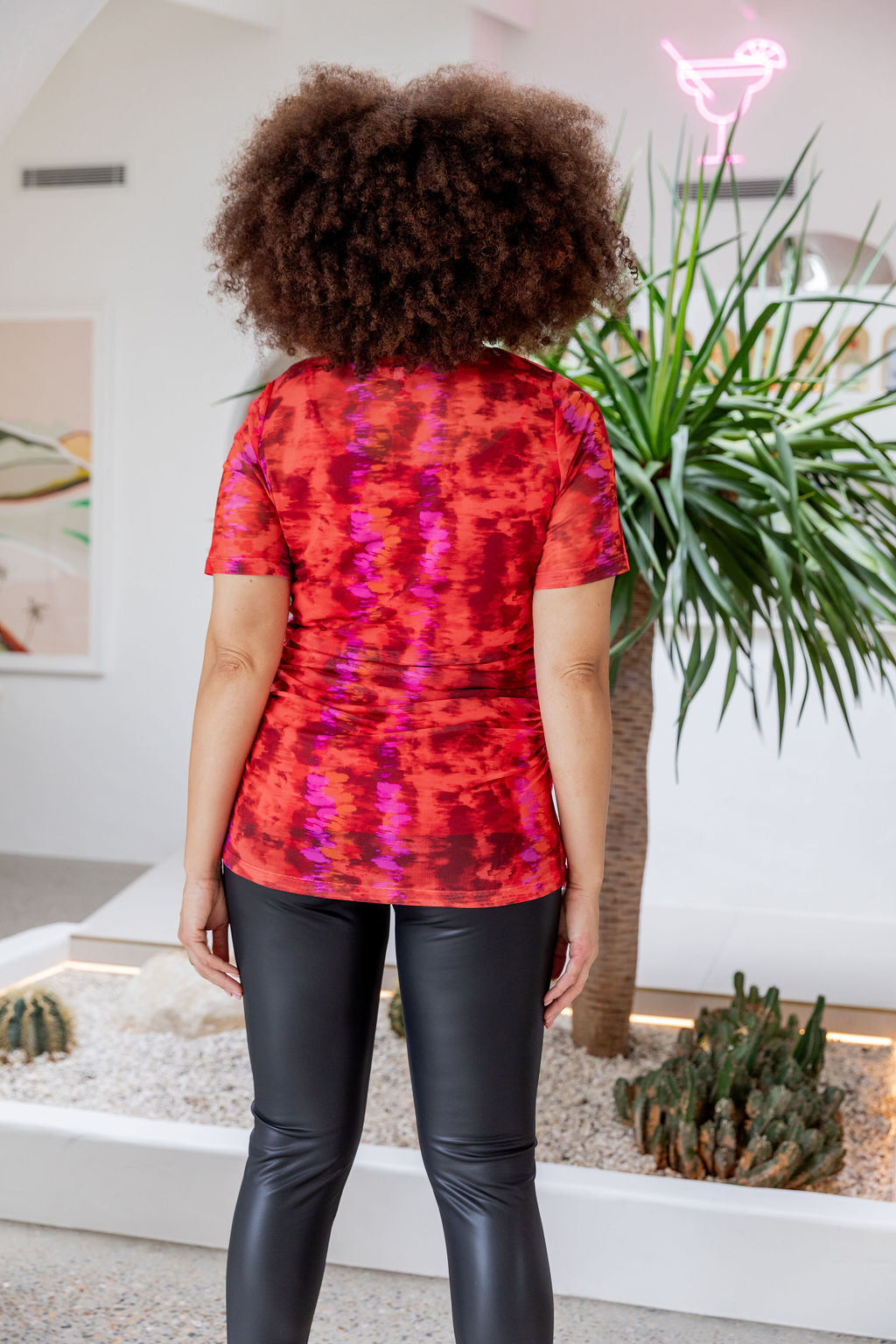 Darla Mesh Top in Red