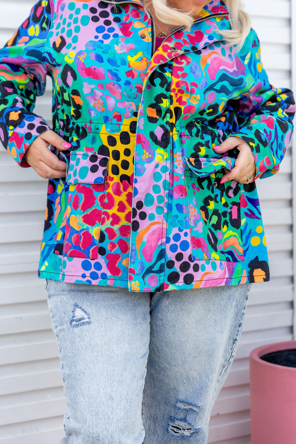 Lakey Jacket in Electric Leopard by Kasey Rainbow